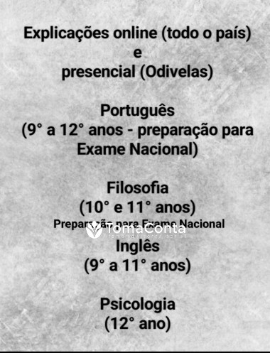 Explicações online e presencial (Odivelas) - Português / Filosofia / Inglês / Psicologia